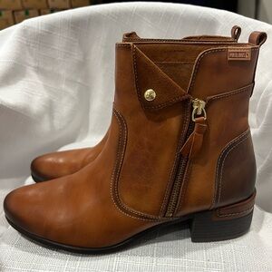 Pikolinos Malaga W6W Leather Bootie Brandy Ankle Boots EU 42/US 11 11.5 EUC Shoe